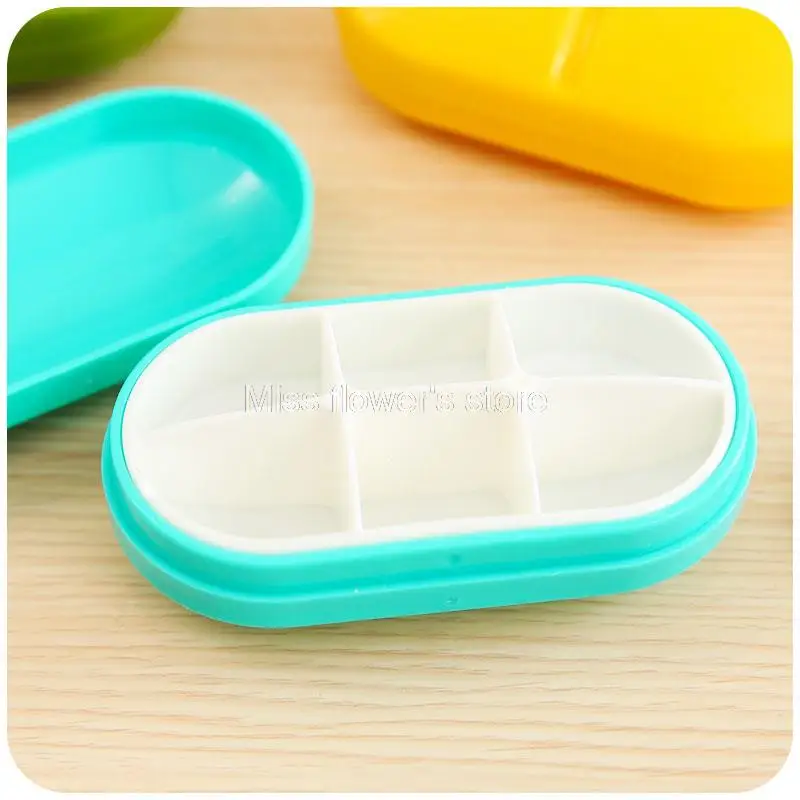 Новейший портативный мини контейнер для лекарств с 6 решетками в виде капсулы|box