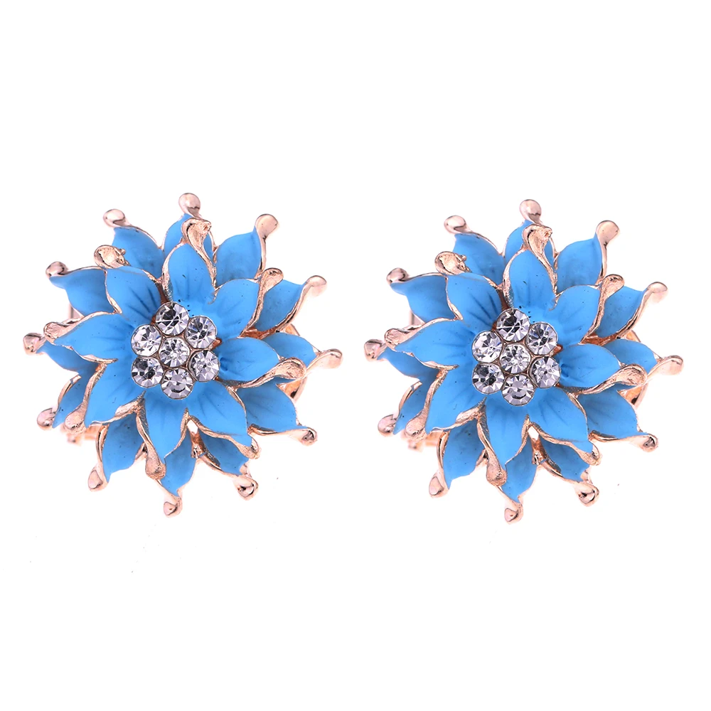 Crystal Stud Earrings Boucle d'oreille Femme 2016 Fashion Flower For Women White Red Blue Black Green Bijoux Jewelry | Украшения и