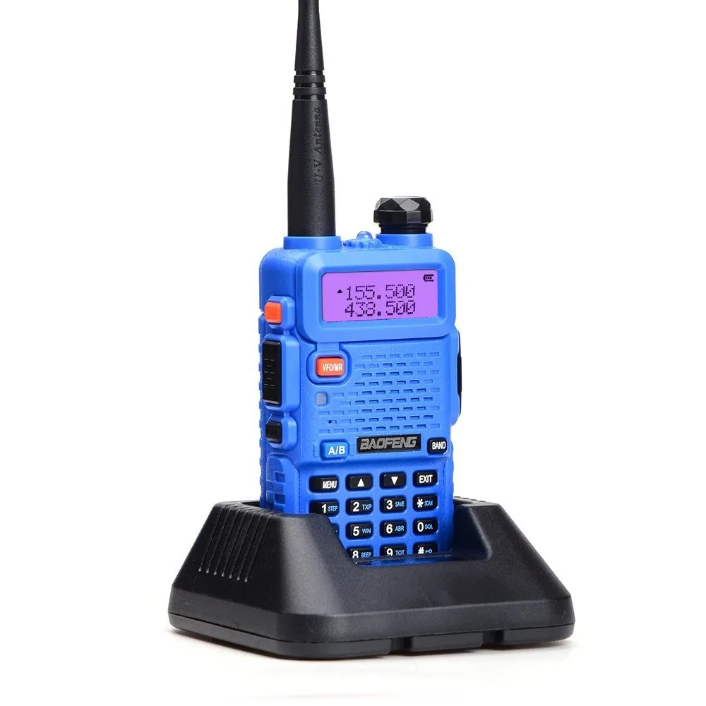blue 6 шт. BAOFENG UV-5R рация до 128 каналов fm-трансивер двухдиапазонный DTMF 128 каналов памяти - Цвет: blue