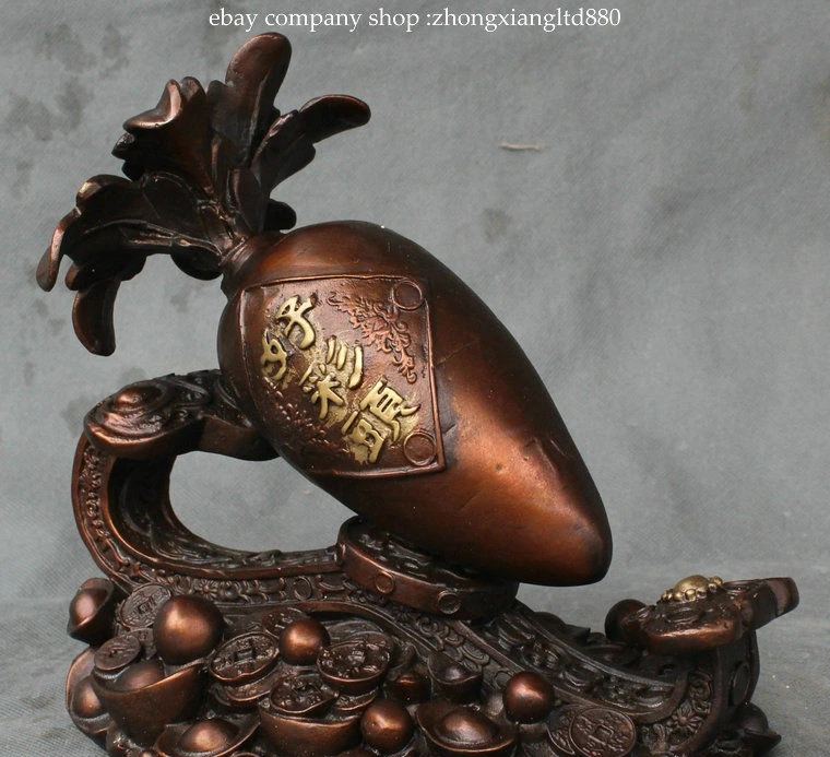 8 &quotКитайский Фиолетовый Бронзовый Fengshui Ruyi Редис Yuanbao Богатство Лаки