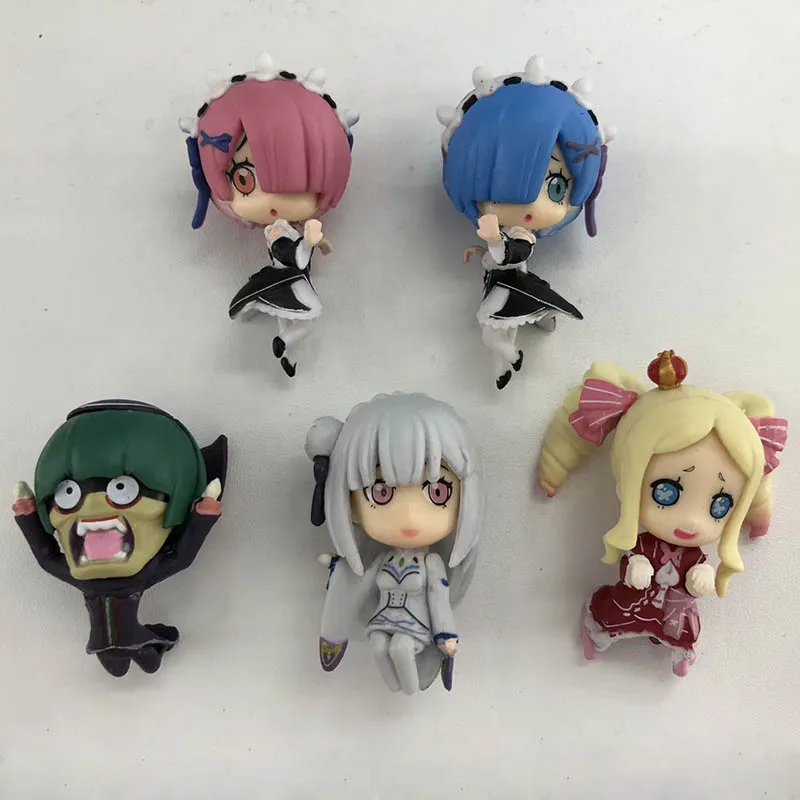 Re: жизнь в другом мире от Zero 5 шт./компл. мини фигурки 1/16 весы Ram Rem Emilia Beatrice ПВХ
