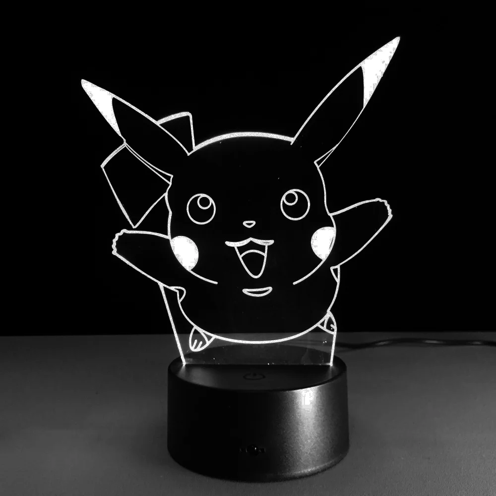 Прямая поставка ночник Pokemon Go Pikachu 3D светодиодный светильник фигурка игрушка