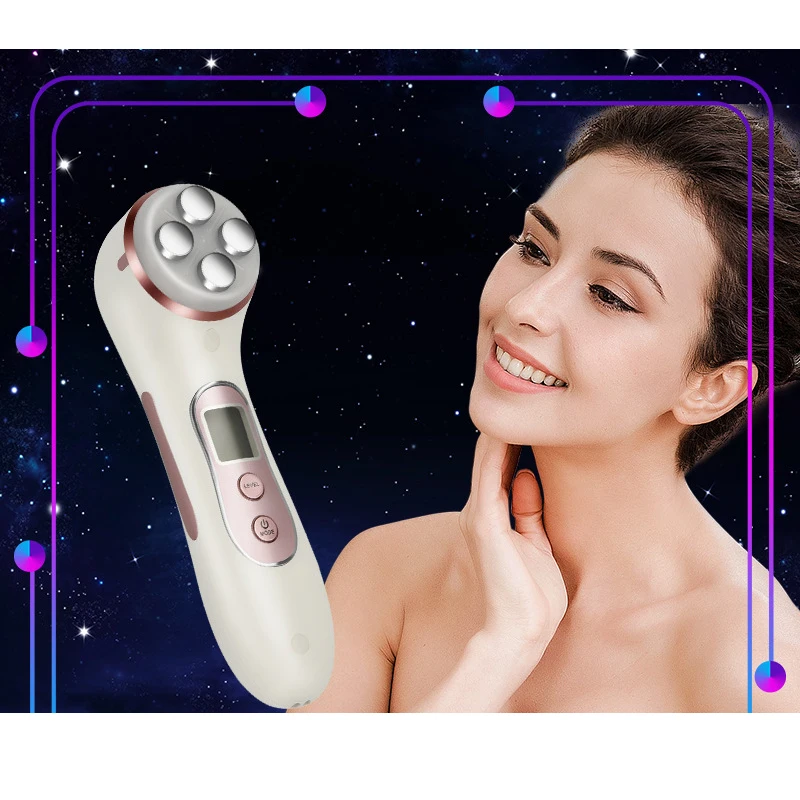 EMS MicroCurrent Vibration Skin Care Tighten Lifting Facial LED Photon Radio Frequency Wrinkle Removal Beauty Massager Machine | Красота и
