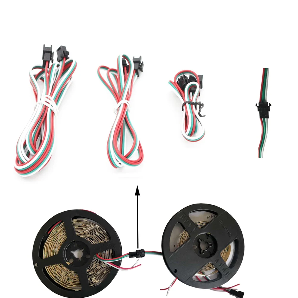 3Pin JST разъем гнездовой и светодиод Разъемы 22AWG красный зеленый белый провода для