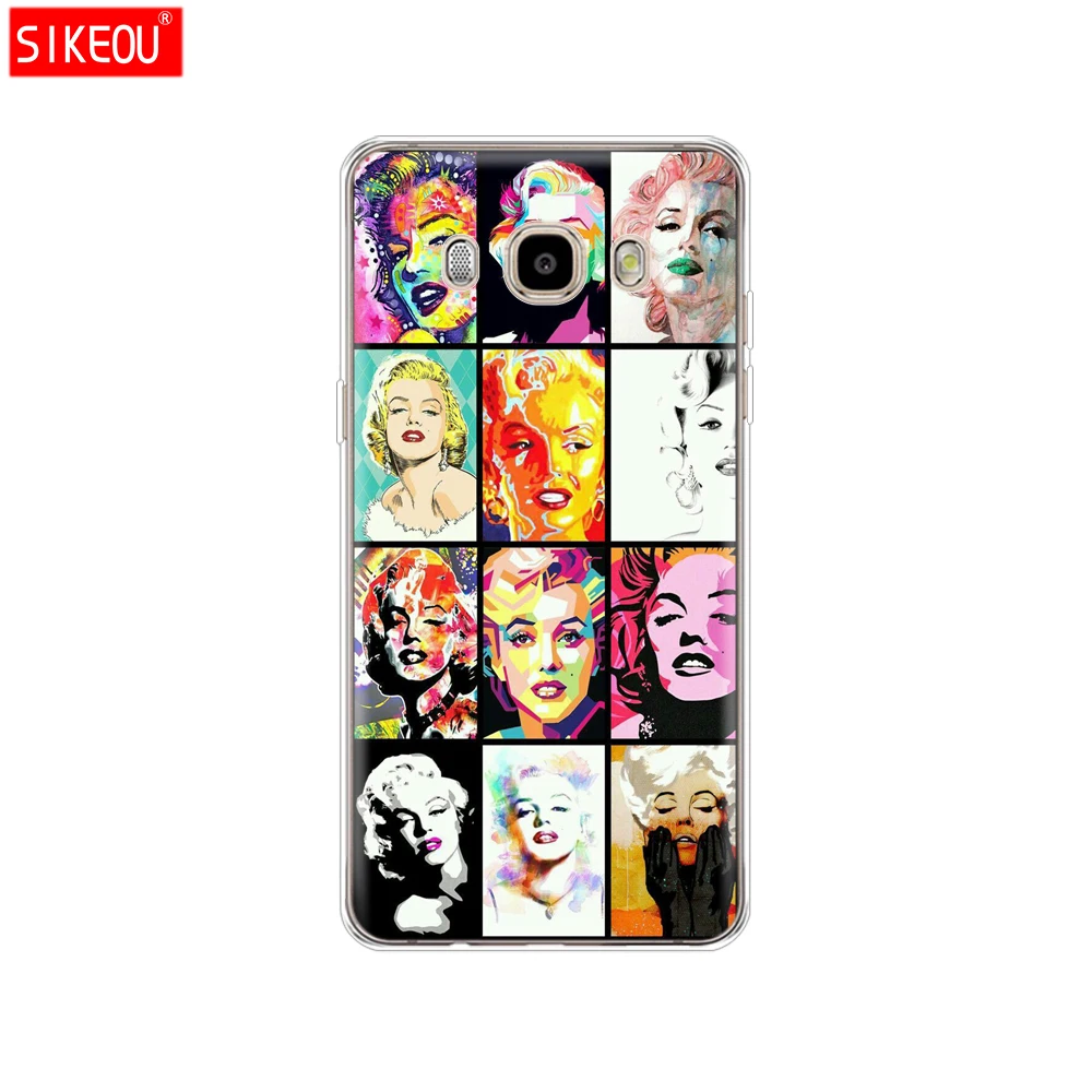 Силиконовый чехол для телефона Samsung Galaxy J1 J2 J3 J5 J7 MINI 2016 2015 prime Marilyn Monroe с кошкой |