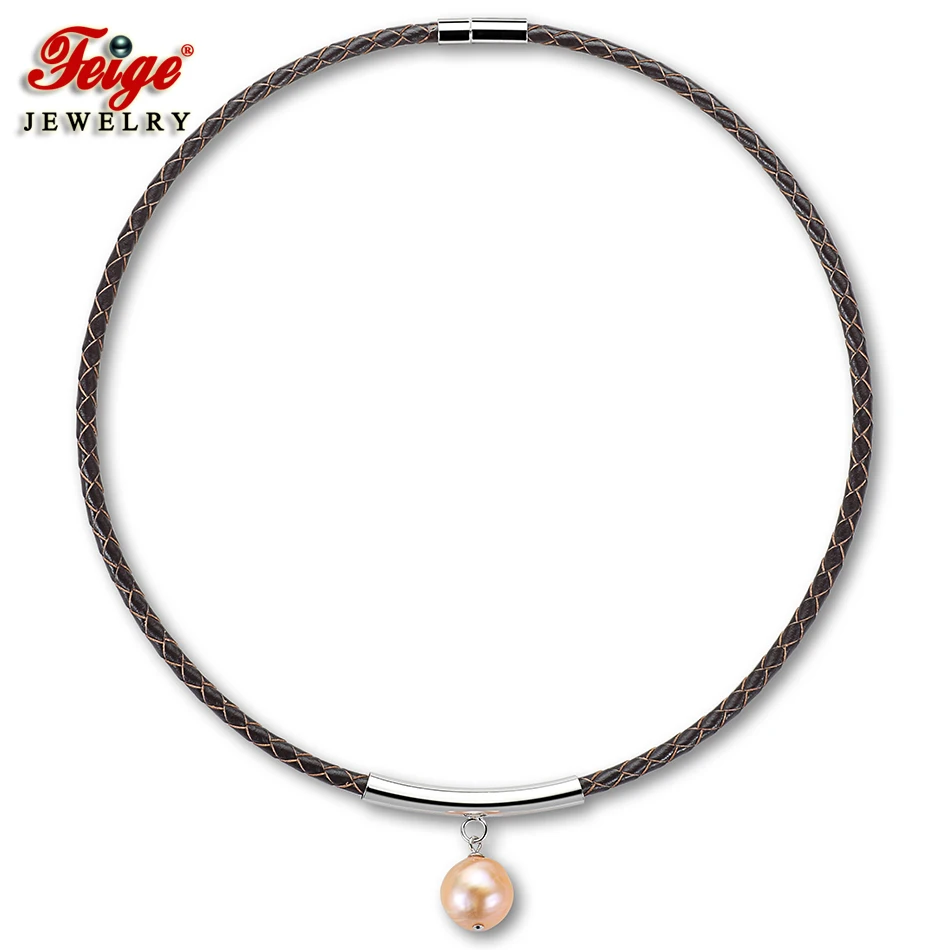 Ожерелье с подвеской из коричневой кожи 12 13 мм|gift necklace|gift giftsgift rope |