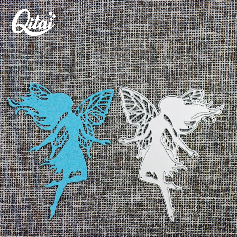 QITAI 3 шт./компл. феи/Эльф/Ангел металлические режущие штампы DIY Скрапбукинг