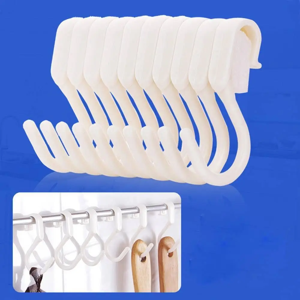 

10Pcs/Lot Multi-function S -Shape Kitchen Bathroom Hanging Hook Towel Bar Rack Hanger plastic Household Portable.