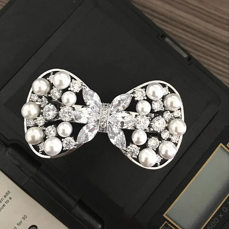 De pelo adornos Clip de la joyeria nupcial CZ horquilla del boda аксессуары Bijoux Cheveux Mariage F00056|Украшения для