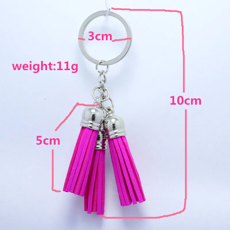 Серебряные цепи замшевые кожаного брелка для ключей из сверхтонкого волокна 3