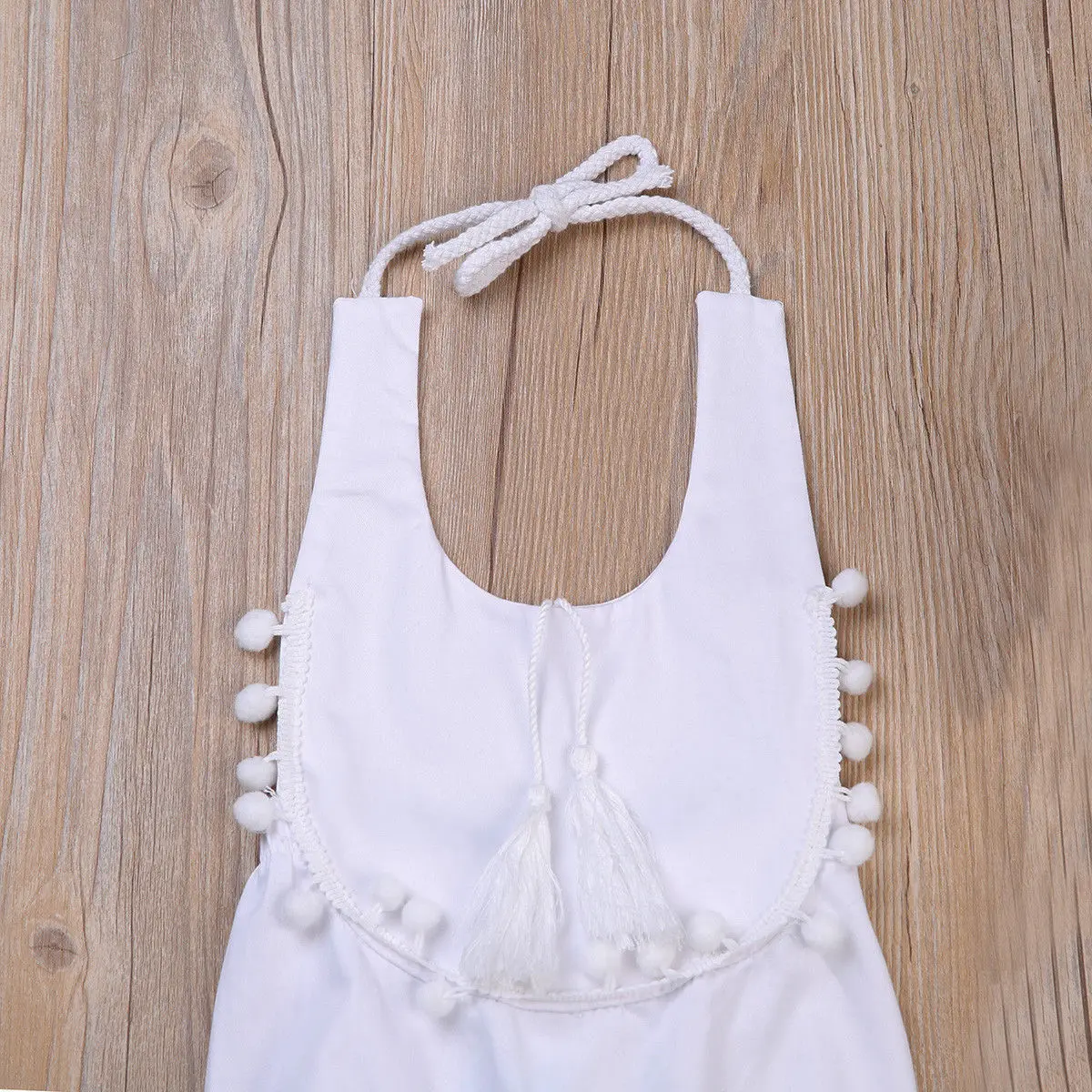 Летние для новорожденных Обувь девочек комбинезон Белый пляж TASSEL Romper одежда в