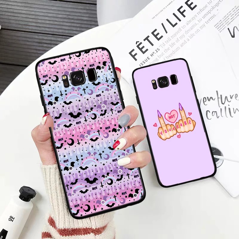 Специальный силиконовый чехол Girly Pastel Witch Goth для Samsung S6 Edge S7 S8 Plus S9 S10 S10e M10 M20 M30