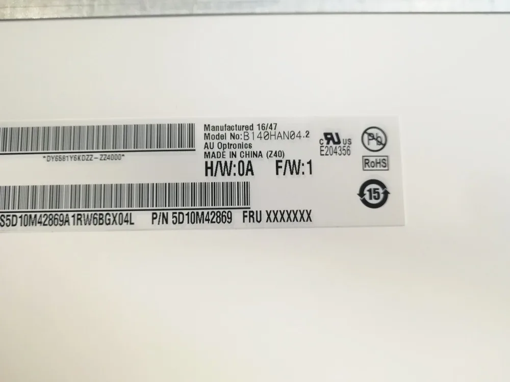 ЖК-экран для ноутбука 14 0 дюймов IPS FHD B140HAN04.2 AUO E204356 FRU P/N 5D10M42869 1920X1080 edp B140HAN04 30pin
