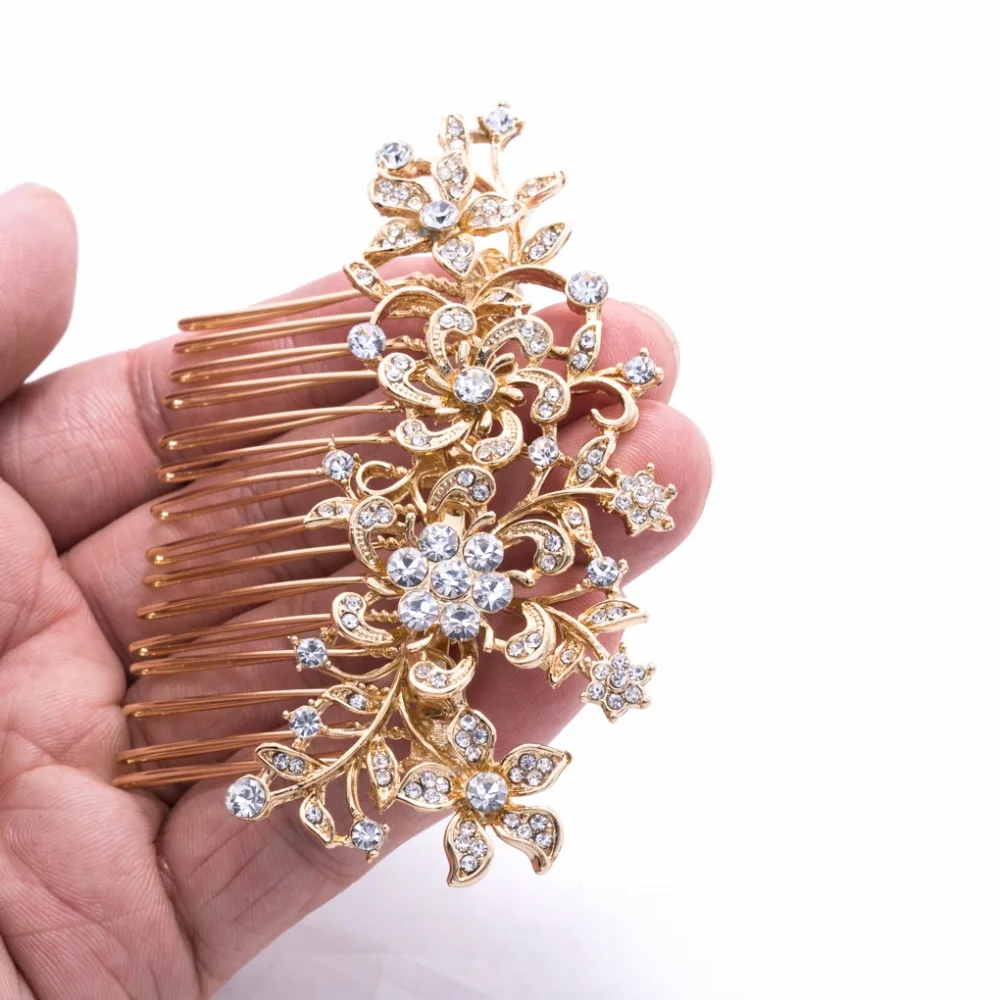 Женский гребень для волос свадьбы шпильки аксессуары с прозрачными стразами 2251R |