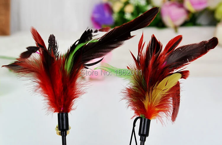 2 шт./лот Кошка Собака Щенок подвес игрушечные кошки Дразнилка с перьями 60 см