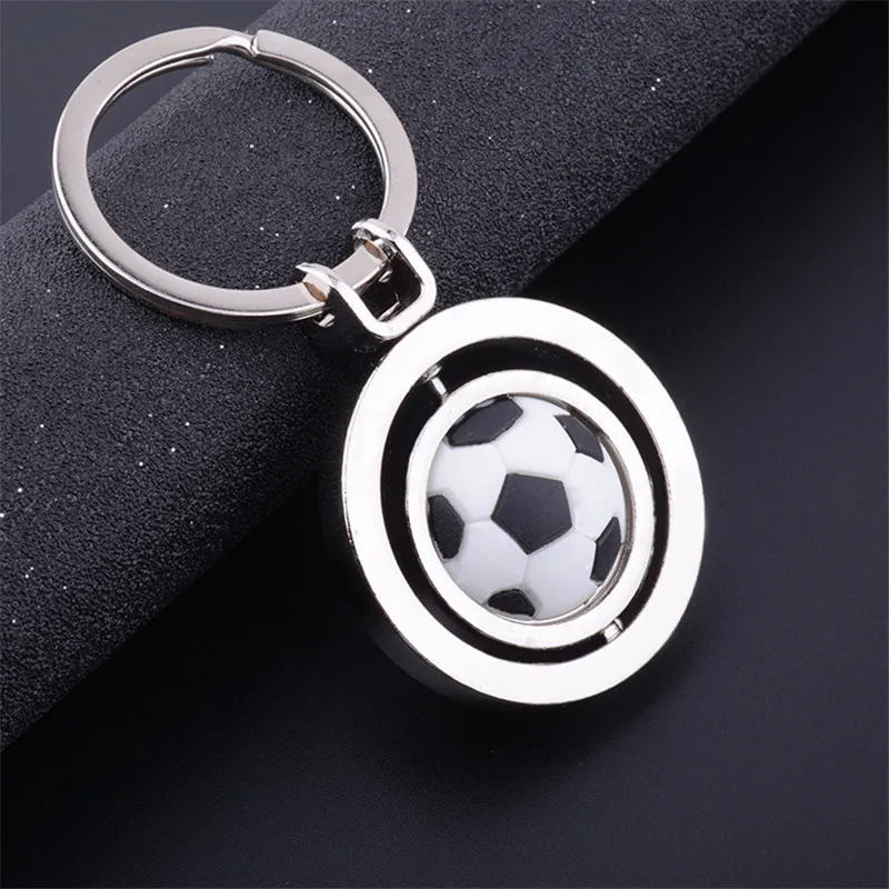 

1 piece New rotation football keychain fashion sport soccer ball key chains boy bag pendant trinket items