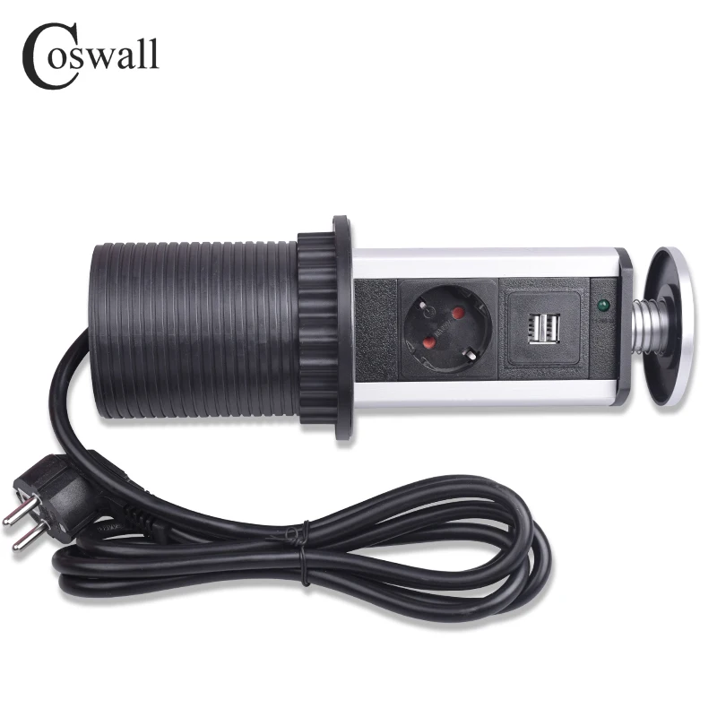 COSWALL 16A PULL POP UP 1/2 розетка питания 2 usb порт для зарядки кухонные настольные розетки