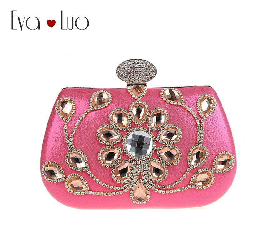 A057 DHL быстрая доставка фуксия хрустальные вечерние сумки клатч женские клатчи