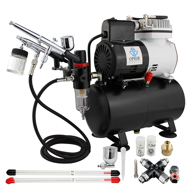 Комплекты аэрографа OPHIR воздушный компрессор с разветвителем подходит для