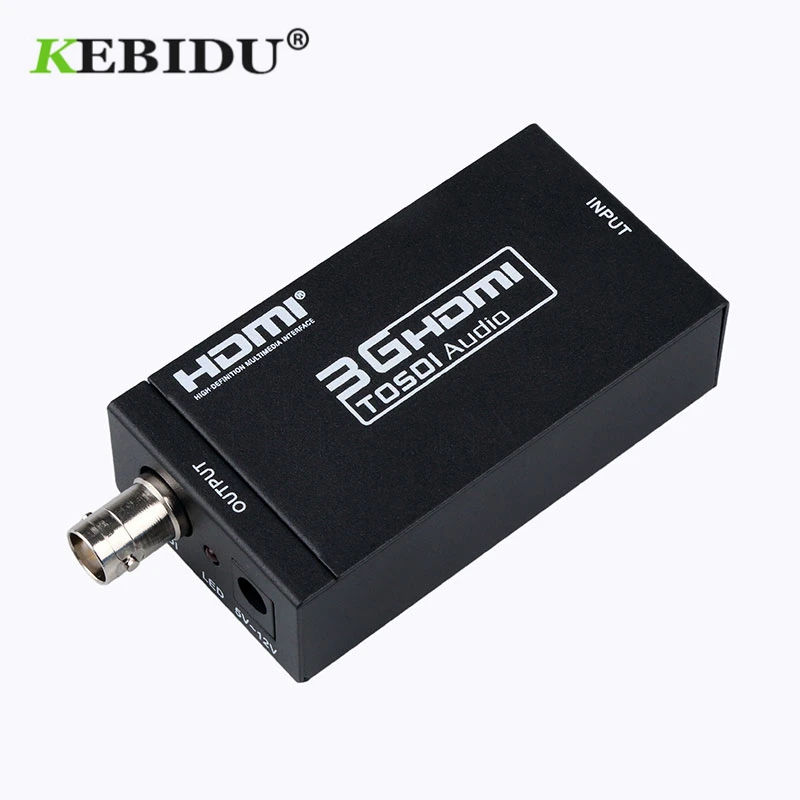 Kebidu HDMI совместимый к SDI преобразователю 1080P MINI 3G с коаксиальным аудиовыходом