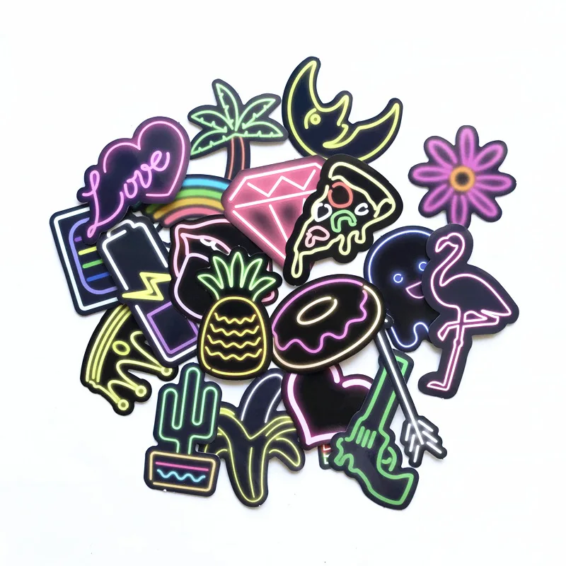 100 шт. неоновые светильник йки аниме иконы животные милые наклейки подарки для