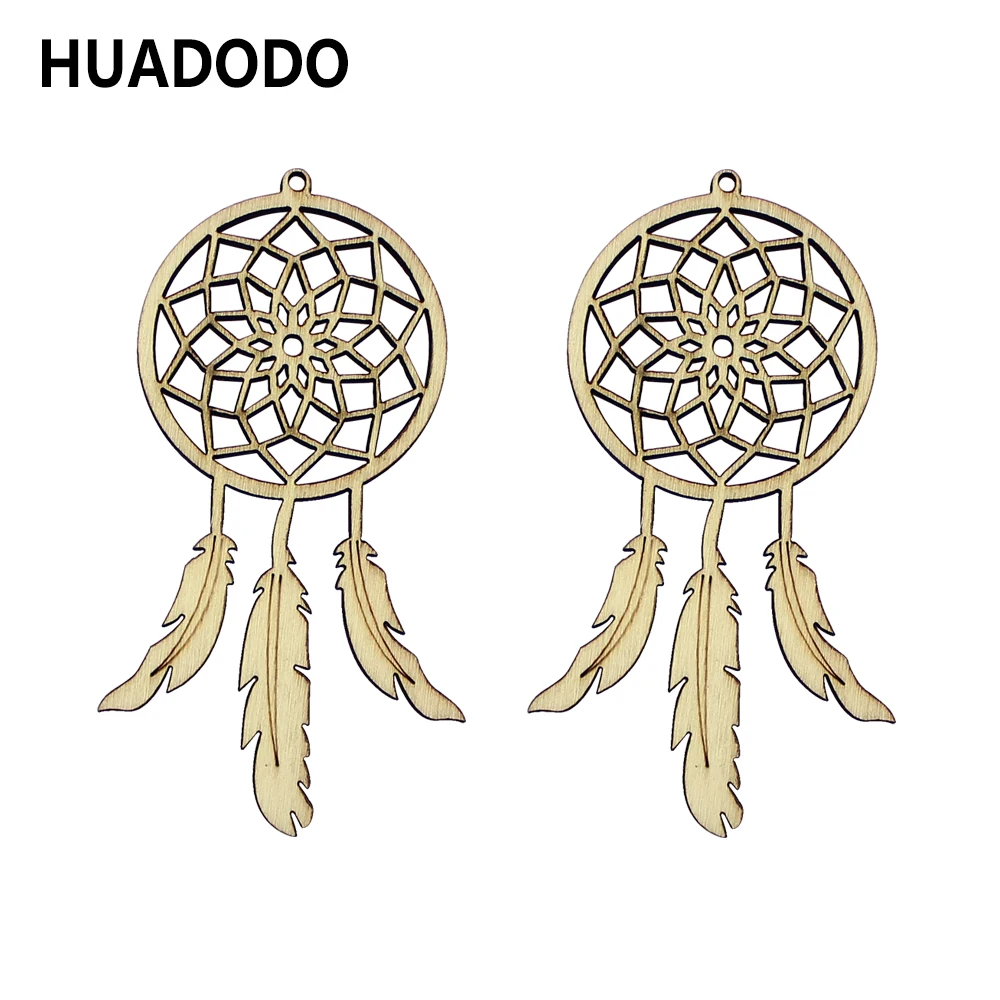HUADODO 10 шт. Мини Деревянный Ловец снов Рождество Подвески украшения Висит вечерние