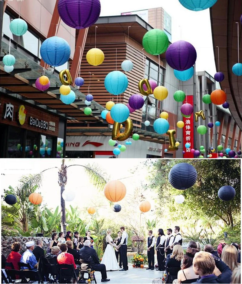 2 шт. 4/6/8/10/12/14/16 дюймовый круглый одежда для свадьбы, дня рождения Бумага украшения-фонарики, подарок, ремесло, сделай сам, светильник подвесной шар