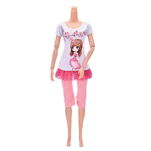 Kawaii игрушка для детей Повседневная летняя одежда костюмы куклы Барби стиле