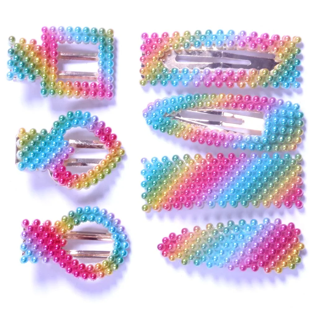 Женский Радуга Цвет акриловые шпильки с жемчугом в винтажном стиле длинным