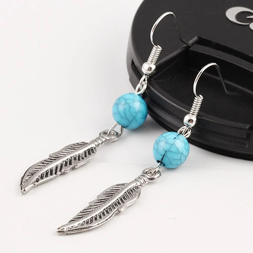 Новейшие Классические серьги с металлическим пером для Женщин Модные Винтажные