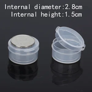 Бесплатная доставка, прозрачные пластиковые маленькие круглые коробки, упаковочная коробка для хранения, коробки для мелких деталей 100 шт.лот