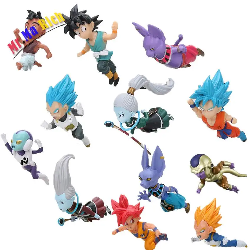 12 шт./лот Набор фигурок Wcf битва Saiyans Gohan Goku Vegeta Broly Majin Boo модель кукол|Игровые