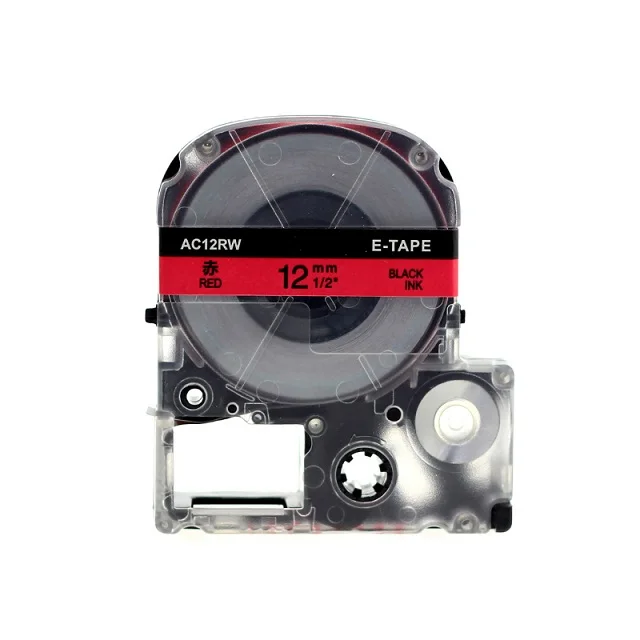Black on Red Labelife SC12Y черный на желтом совместимый Epson Labelworks LW-300 Картридж Ленты для маркировки этикеток производитель ленты заправка картриджа 12 мм x 8 м - Цвет: Black on Red