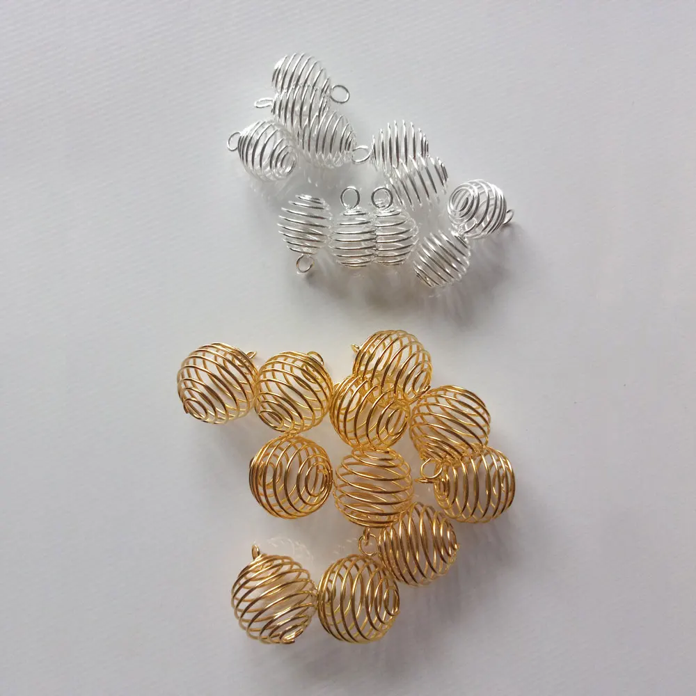 100 шт. модные шармы серебряные золотые фонарь Весенняя спиральная бусина в форме