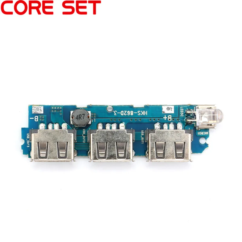 

Зарядная плата для литиевых аккумуляторов, 3 выхода USB, 3 в-5 В, 2 А, светодиодный блок питания