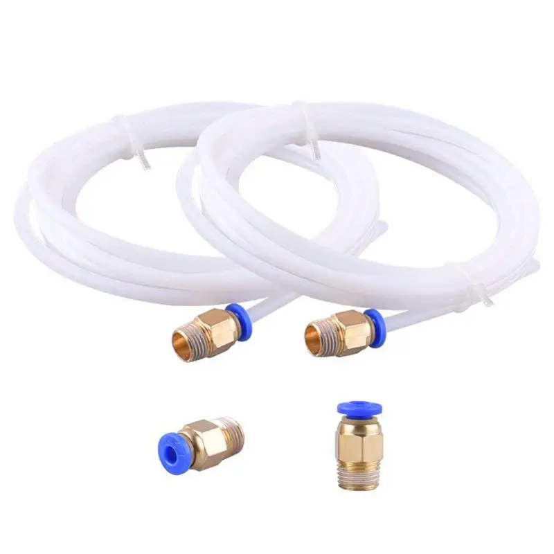 2 шт PTFE тефлоновая трубка (2 метра) с 4 PC4 M10 фитинги для 3D принтера 1 75 мм нить 0 ID/4