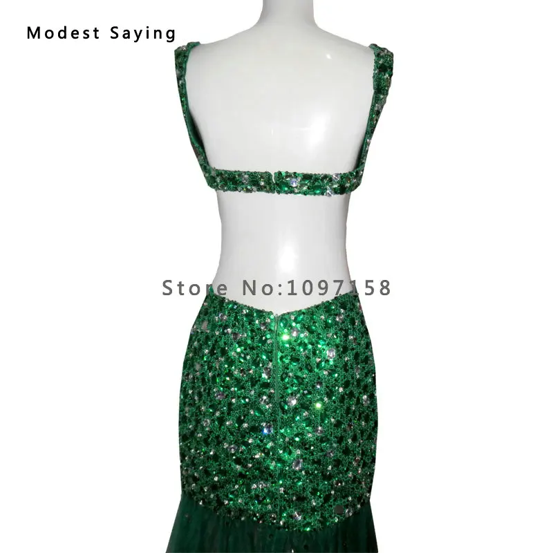 Сексуальное прозрачное зеленое вечернее платье Русалочки с открытой спиной