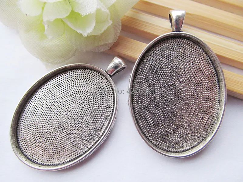 10 шт. античный серебряный тон/бронзовая овальная рамка базовой настройки лоток