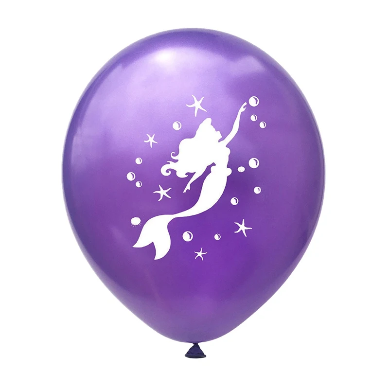 purple balloon 10pcs Детская вечеринка на день рождения, украшение «сделай сам», морская тема, Русалка, тянущийся флаг, медузы, тянущиеся цветы, вечерние украшения для душа ребенка - Цвет: purple balloon 10pcs