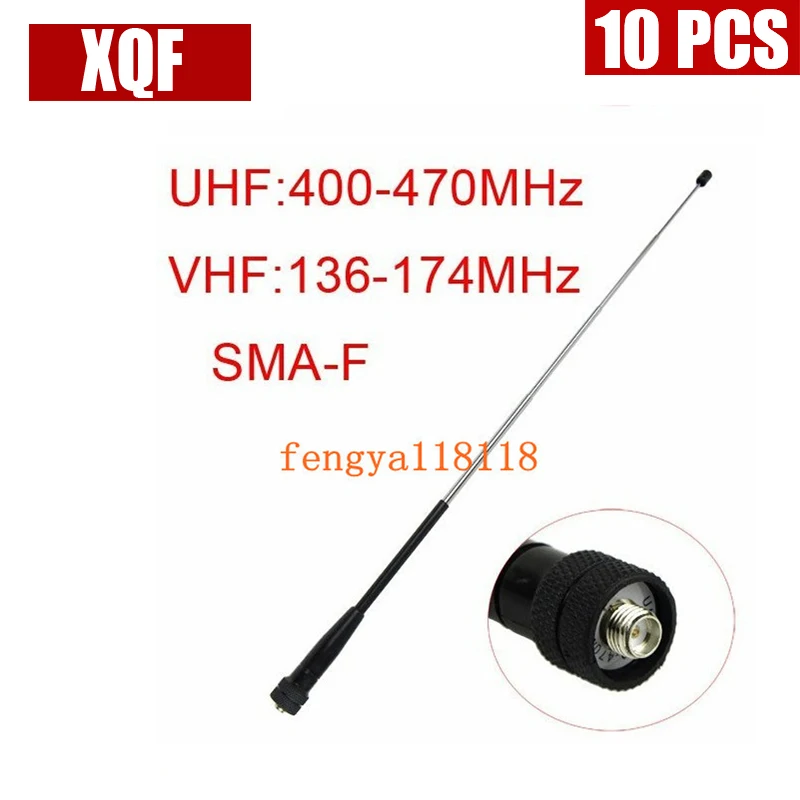 XQF 10PCS  SMA-F Female VHF 136-174MHz/UHF 400-480MHz Antenna for kenwood TK 3107 2107 PUXING QUANSHENG H777 Two Way Radio