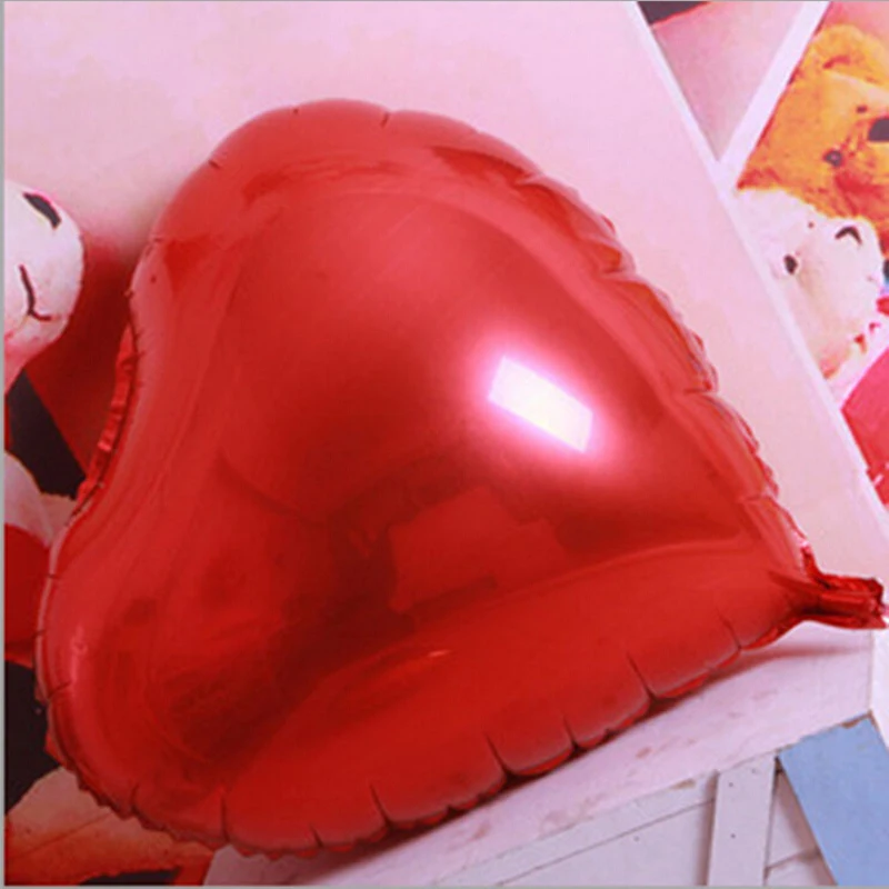 Надувной гигантский 36 дюймовый шар из фольги в форме сердца украшение для
