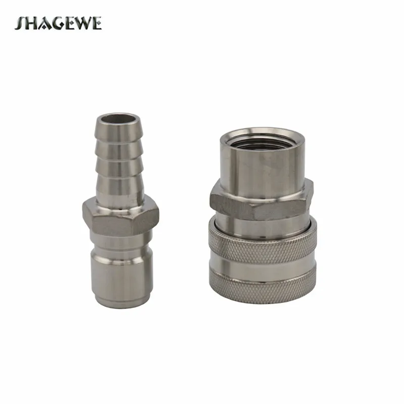 

Beer Brewing 1/2"NPT Female Quick Disconnect Set, Homebrew Kettle Tun Pump Wort Chiller Fitting 1/2"Barb Quick Connectors