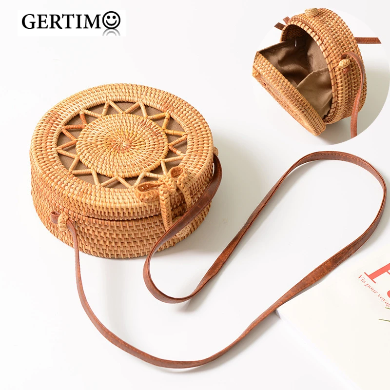 

Mulit Style Fashion Small Round Straw Wicker Bag Handbags Women Summer Rattan Bags Handmade Woven Beach Circle Bohemia Handbag