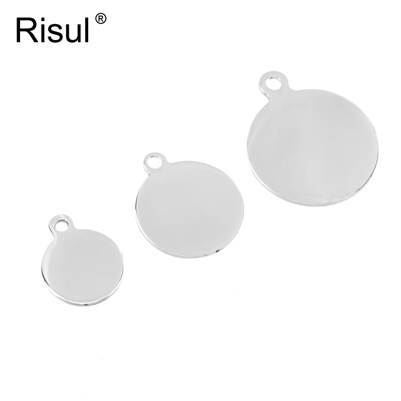 Круглые дисковые зеркальные Подвески Risul из нержавеющей стали 10 шт.|circle pendant|charm