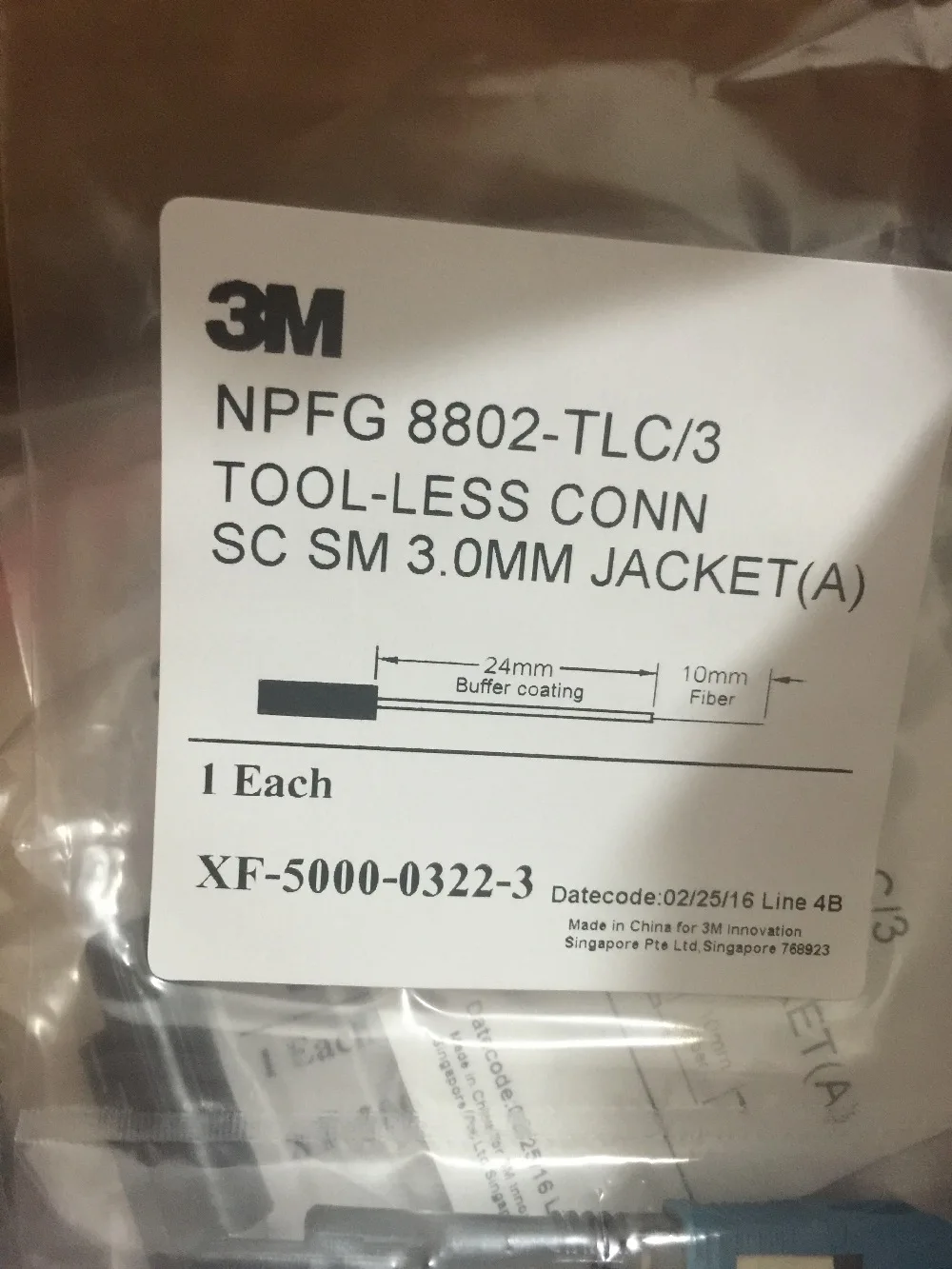 100 шт./лот NPFG 8802-TLC/3 безинструментальный CONN SC SM 3 0 мм куртка A XF-5000-0322-3 быстрый разъем