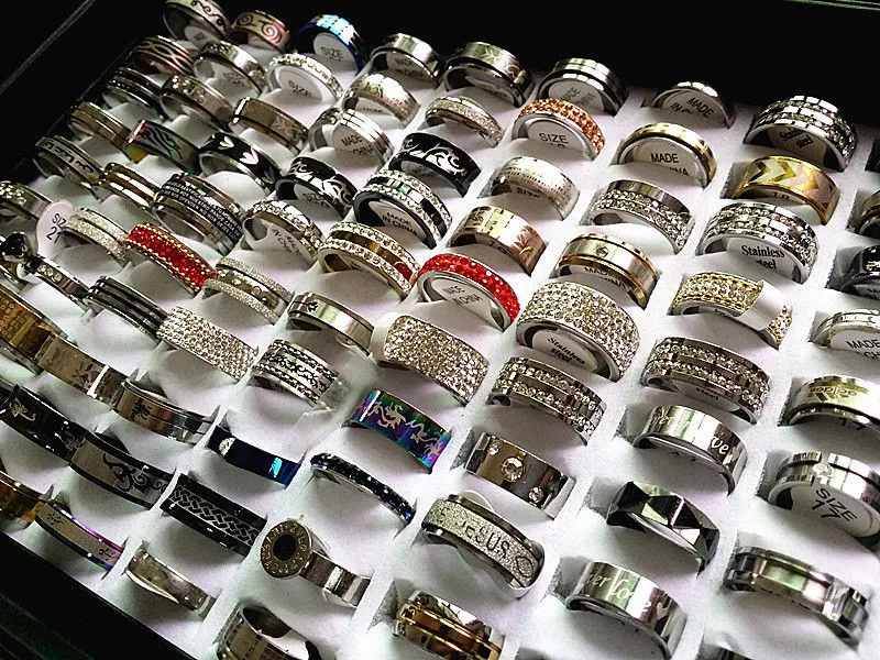 100 шт. мужские и женские кольца из нержавеющей стали|ring rib|jewelry rings fashionring jewelry holder |