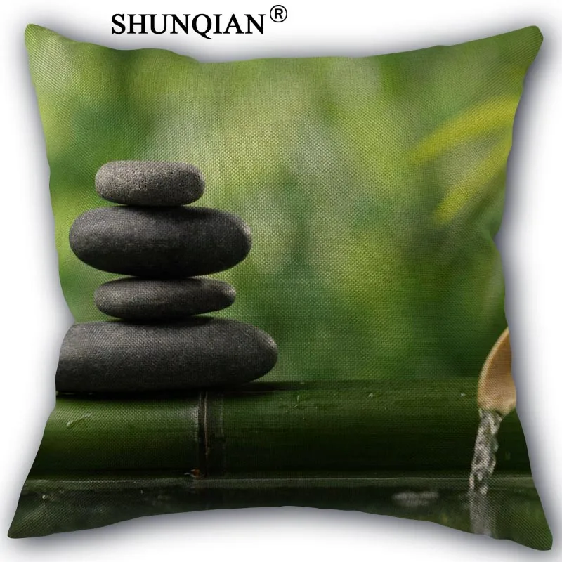 Pillowcase Zen Stone Подушки Детские случае пользовательские хлопок лен Площадь декоративные Наволочки чехол на молнии 45x45 см одна сторона - Цвет: Pillowcase