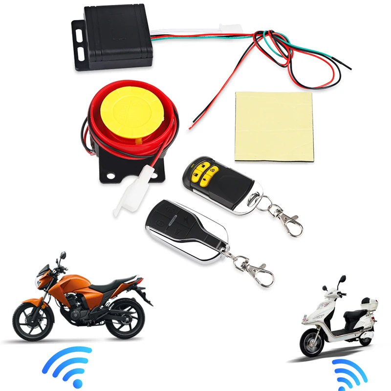 Alarma de Control remoto para motocicleta, sistema de seguridad para motocicleta, protección contra robo, Moto, Scooter, altavoz