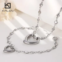 kalen fashion jewelry sets for women all heart necklaces bracelets sets bijoux femme wedding jewelry sweetheart romantic gifts