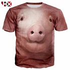 HX модная женскаямужская футболка с забавным беконом, поросенком, с 3D принтом, летняя футболка, хипстерская уличная футболка с животными, Harajuku Pig, топы HX721